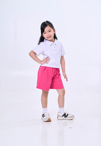 Mossimo Kids Mary White Raspberry Crop Top & Shorts Set For Girl