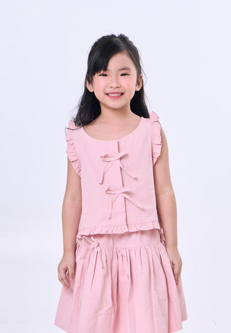 Mossimo Kids Pale Pink Top w/ Bows & Balloon Skirt Set For Girls