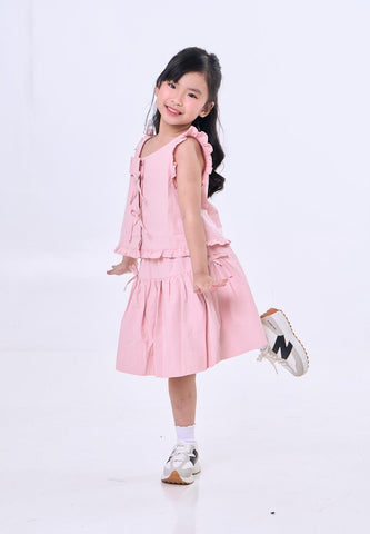 Mossimo Kids Pale Pink Top w/ Bows & Balloon Skirt Set For Girls