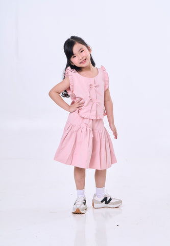 Mossimo Kids Pale Pink Top w/ Bows & Balloon Skirt Set For Girls