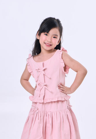 Mossimo Kids Pale Pink Top w/ Bows & Balloon Skirt Set For Girls