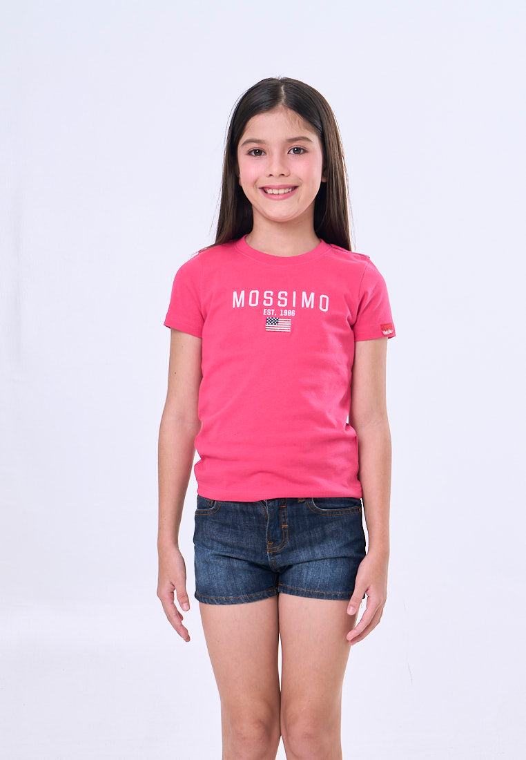 Mossimo Kids Raspberry Basic Graphic Tshirt w/ Embroidery For Girl