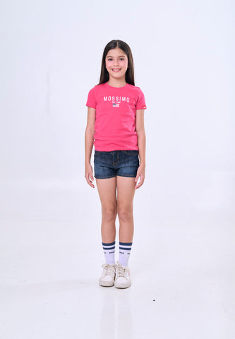 Mossimo Kids Raspberry Basic Graphic Tshirt w/ Embroidery For Girl