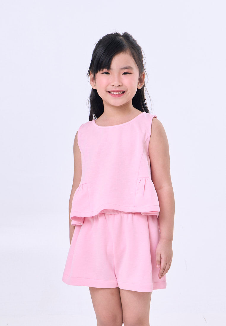 Mossimo Kids Pink Peplum Blouse Top & Skirt Set For Girls