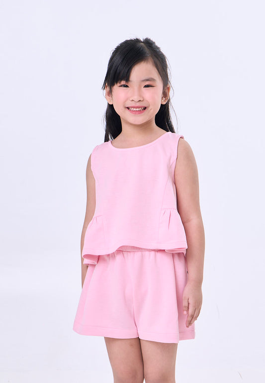 Mossimo Kids Pink Peplum Blouse Top & Skirt Set For Girls