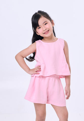 Mossimo Kids Pink Peplum Blouse Top & Skirt Set For Girls