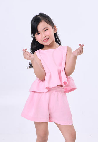 Mossimo Kids Pink Peplum Blouse Top & Skirt Set For Girls