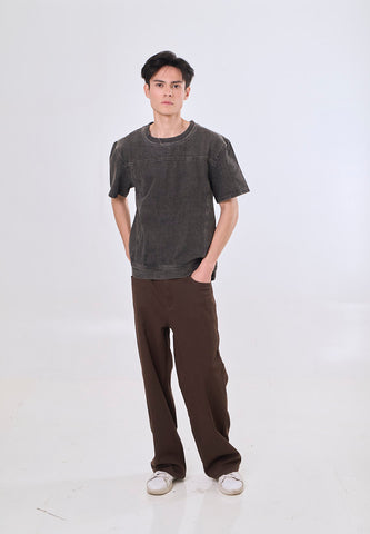 Mossimo Cloud Black Boxy Denim Woven Short Sleeves