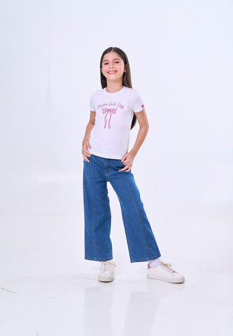 Mossimo Kids White Basic Graphic Tshirt w/ Embroidery For Girl