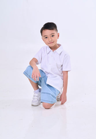 Mossimo Kids Troy White Resort Polo For Boys
