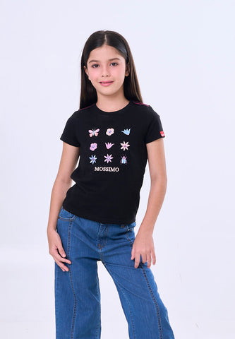 Mossimo Kids Joyce Black Basic Graphic Tshirt