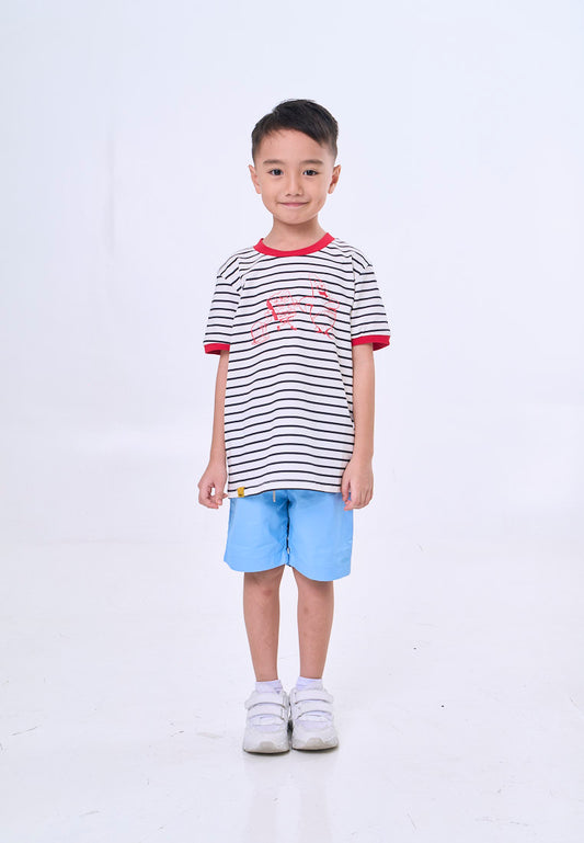 Mossimo Kids White Blue Spongebob Stripes Ringer Tee