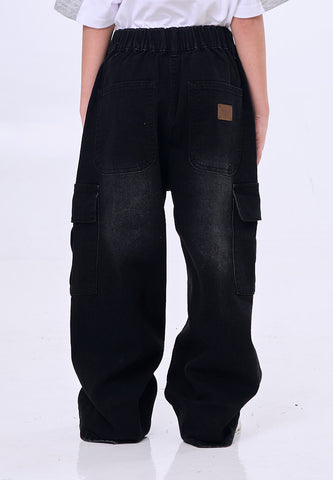 Mossimo Kids Kane Dark Denim Washed Cargo 6 Pocket Straight Leg Jeans