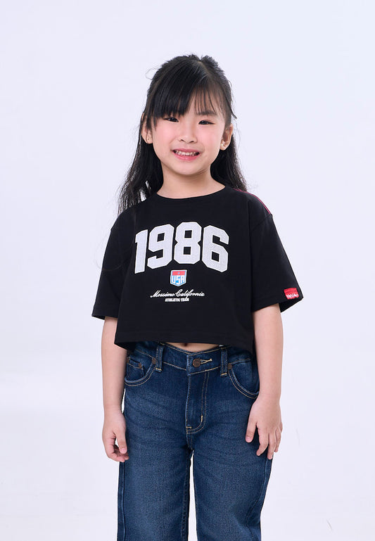 Mossimo Kids Black Loose Cropped Graphic Tshirt For Girl