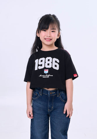 Mossimo Kids Black Loose Cropped Graphic Tshirt For Girl
