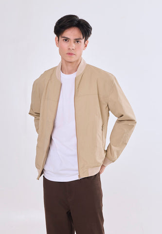 Mossimo Larry Khaki Boxy Nylon Bomber Jacket