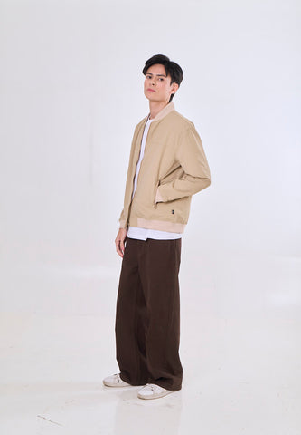 Mossimo Larry Khaki Boxy Nylon Bomber Jacket