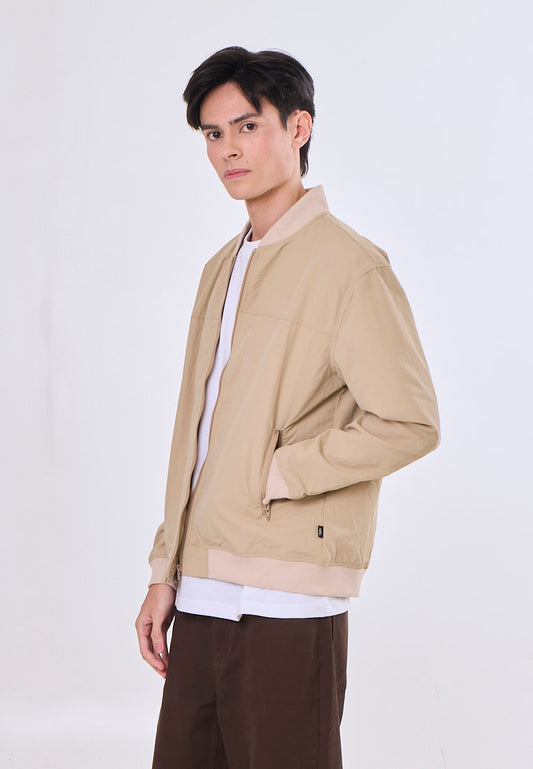 Mossimo Larry Khaki Boxy Nylon Bomber Jacket