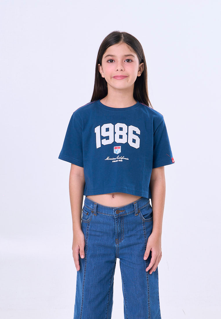 Mossimo Kids Soda Blue Loose Cropped Graphic Tshirt For Girl