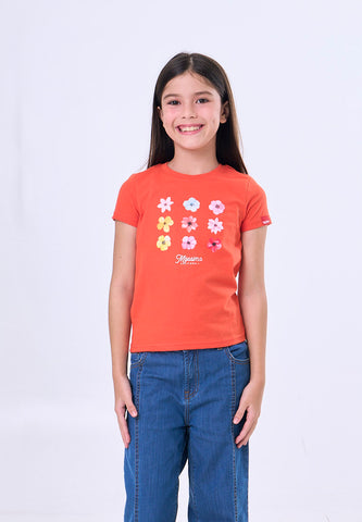 Mossimo Kids Halen Flame Orange Basic Loose Cropped Tshirt
