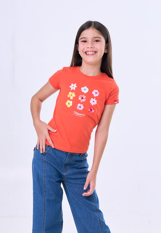 Mossimo Kids Halen Flame Orange Basic Loose Cropped Tshirt