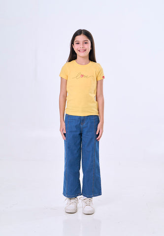 Mossimo Kids Belinda Yellow Basic Regular Tshirt