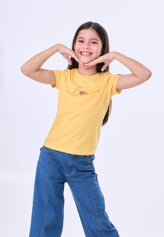 Mossimo Kids Belinda Yellow Basic Regular Tshirt