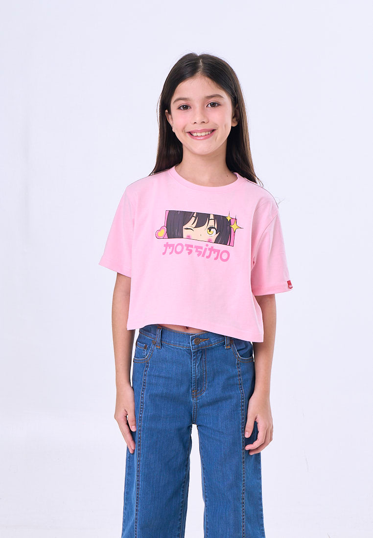 Mossimo Kids Audrey Pink Basic Loose Cropped Graphic Tshirt