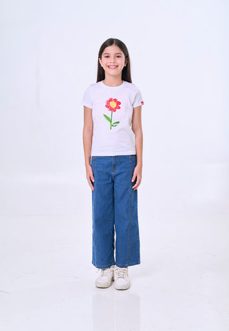 Mossimo Kids White Basic Graphic Tshirt For Girl