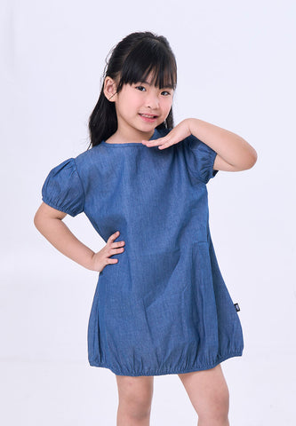 Mossimo Kids Bianca Blue Balloon Chambray Dress