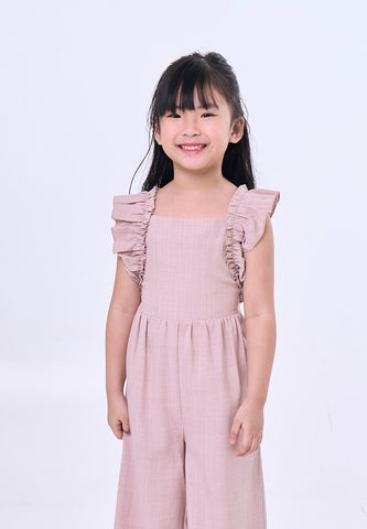 Mossimo Kids Eleanora Raspberry Straightneck Ruffled Straps Jumpsuit