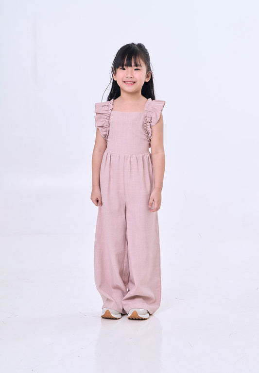 Mossimo Kids Eleanora Raspberry Straightneck Ruffled Straps Jumpsuit