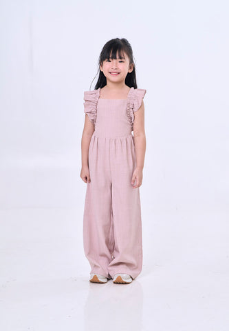 Mossimo Kids Eleanora Raspberry Straightneck Ruffled Straps Jumpsuit