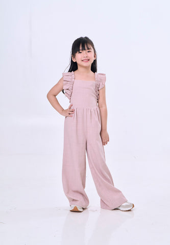 Mossimo Kids Eleanora Raspberry Straightneck Ruffled Straps Jumpsuit