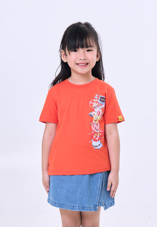 Mossimo Kids Spongebob Red Orange Unisex Regular Tshirt