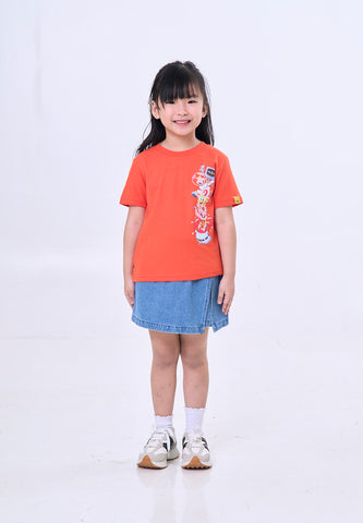 Mossimo Kids Spongebob Red Orange Unisex Regular Tshirt
