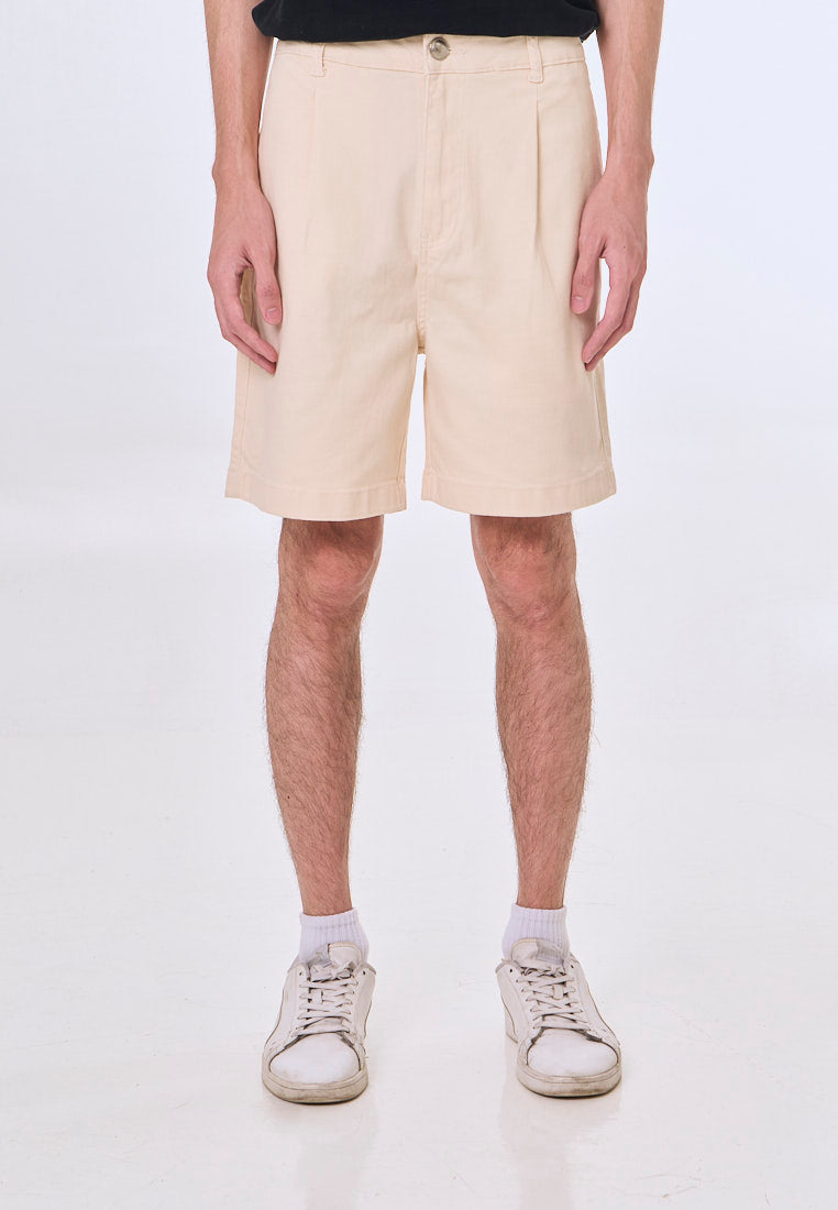 Mossimo Maximo Beige Pleated Shorts For Men