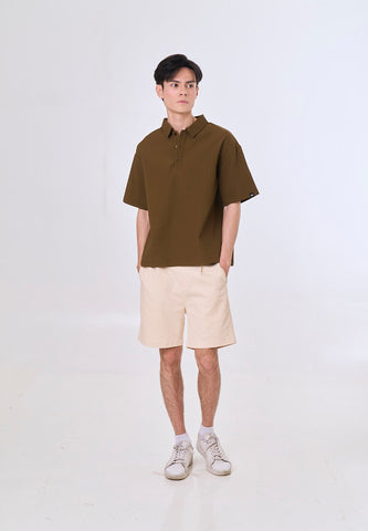 Mossimo Holden Army Green Boxy Woven Short Sleeves Top