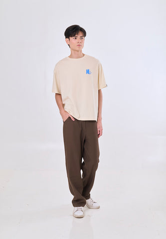 Mossimo Schnozy Off White Basic Round Neck Cropped Fit Tee Unisex