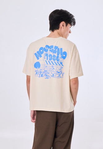 Mossimo Schnozy Off White Basic Round Neck Cropped Fit Tee Unisex