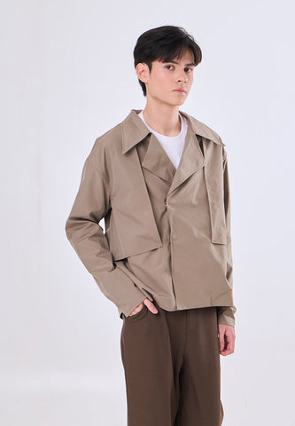 Mossimo Reese Olive Boxy Trench Coat Jacket For Men
