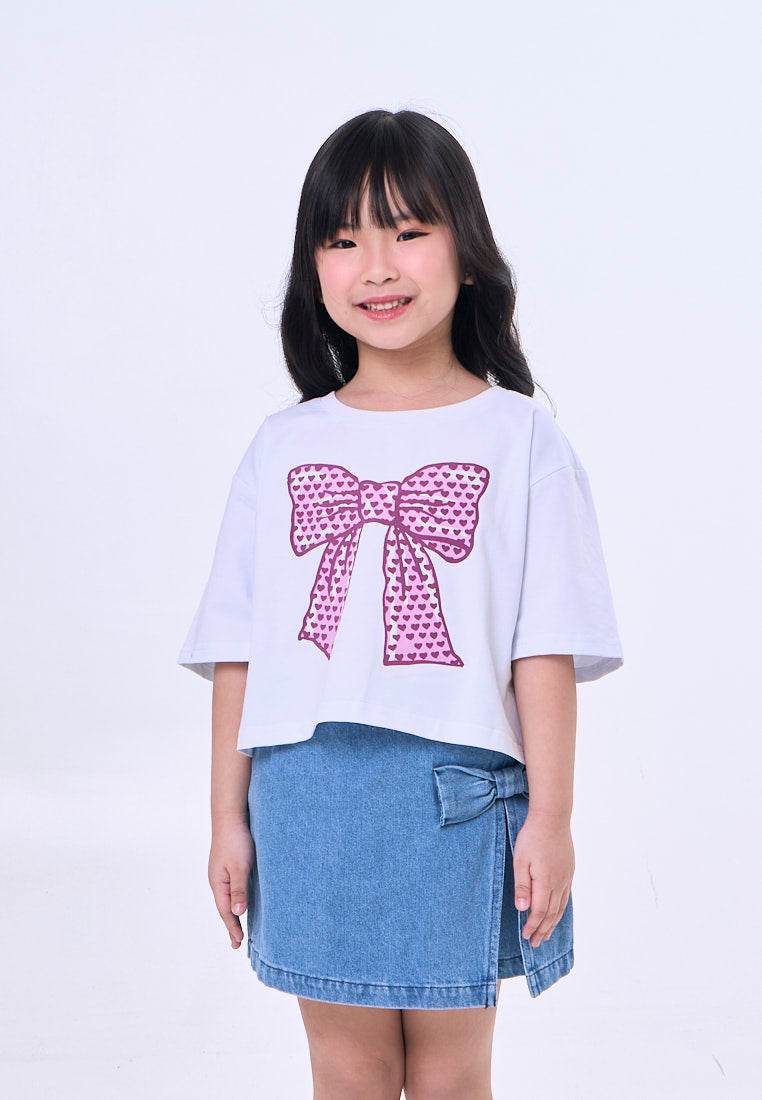 Mossimo Kids Light Blue Short Sleeves Baby Tee Top & Denim Skort Set For Girls