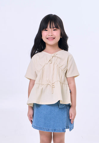 Mossimo Kids Beige Woven Peplum Top For Girls