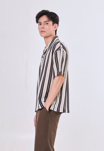 Mossimo Roger Black White Boxy Woven Short Sleeves