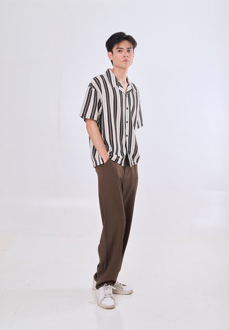 Mossimo Roger Black White Boxy Woven Short Sleeves