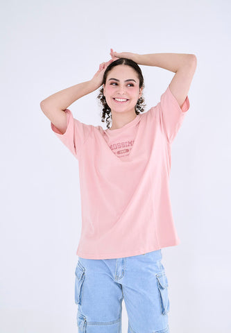 Mossimo Adeline Light Pink Athletic Oversized Fit Tee