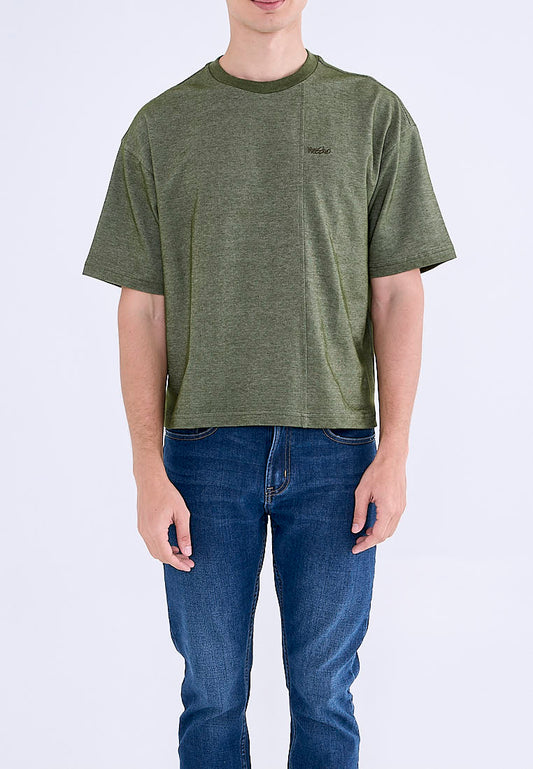 Mossimo Hale  Chive Cropped Round Neck Fashion Top