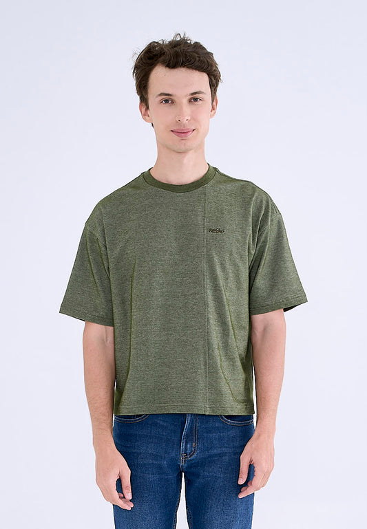 Mossimo Hale  Chive Cropped Round Neck Fashion Top