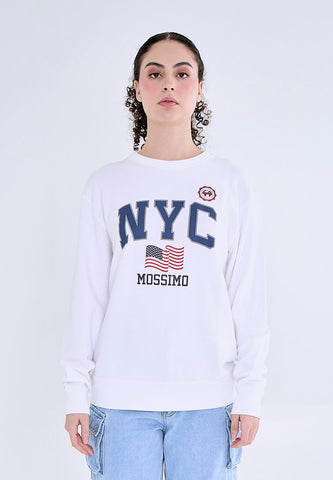 Mossimo White Unisex Comfort Fit Pullover