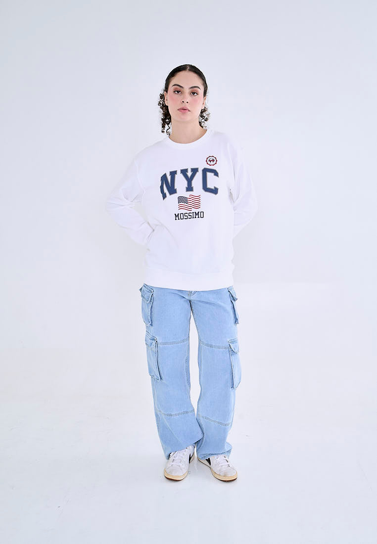Mossimo White Unisex Comfort Fit Pullover